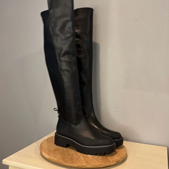 Sam Edelman Women's Lerue Square Toe Over The‎ Knee Riding Boots Black Size 6 - Picture 2 of 8